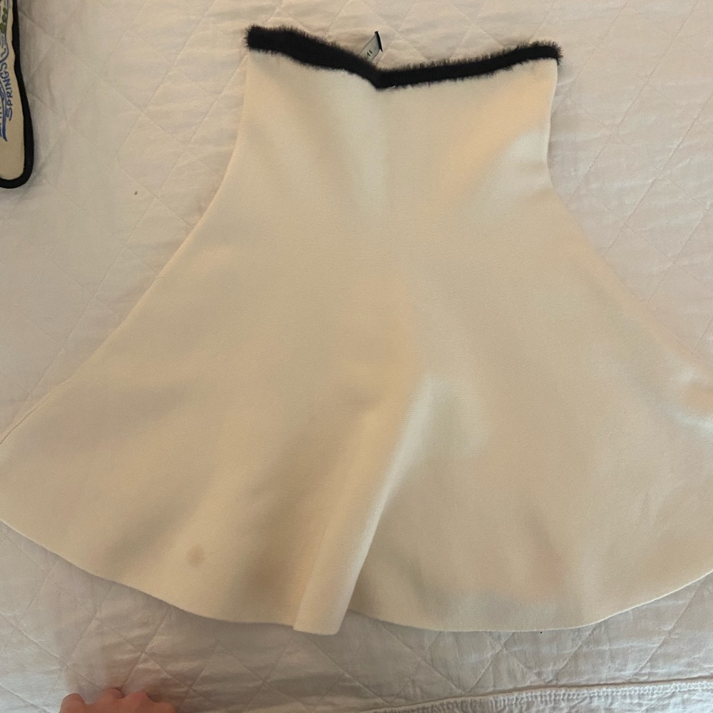 zara white knit skirt
